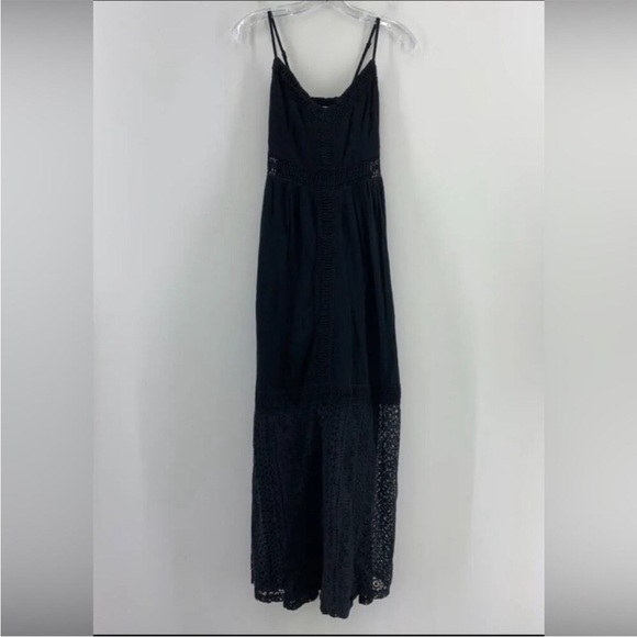 Abercrombie & Fitch Black Lace Panel Spaghetti Straps Maxi Dress. - Picture 2 of 7